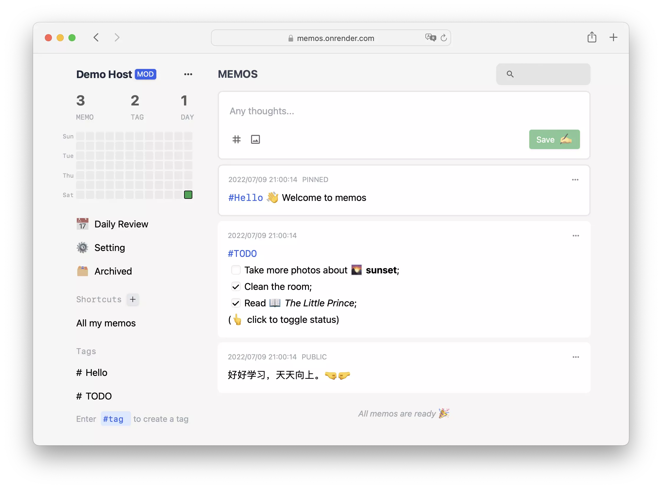 Memos-卡片管理工具
